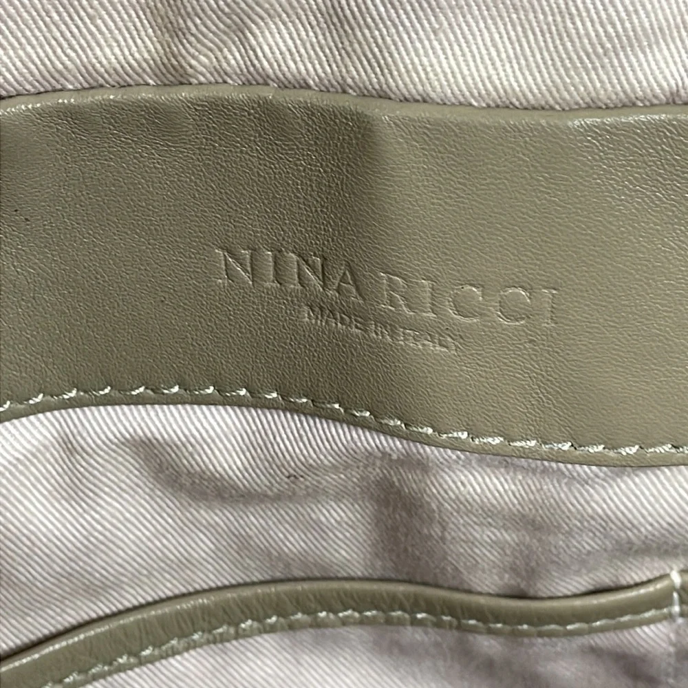 Nina Ricci Liane Leather Satchel Bag Top Handle Shoulder Strap Cream Ivory